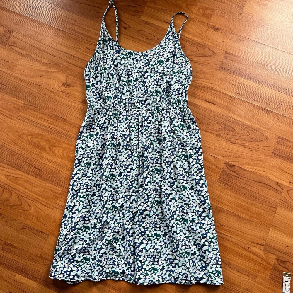 Blue and white floral dress